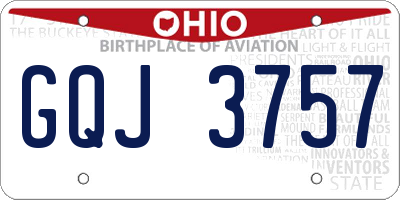 OH license plate GQJ3757