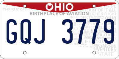 OH license plate GQJ3779