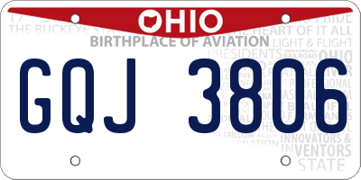 OH license plate GQJ3806