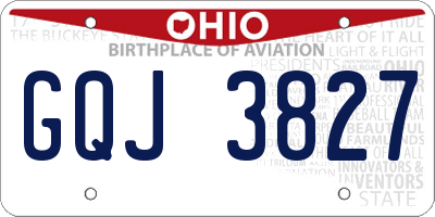 OH license plate GQJ3827
