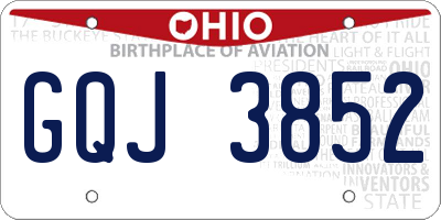 OH license plate GQJ3852