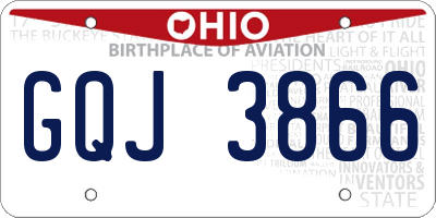 OH license plate GQJ3866