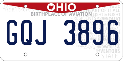 OH license plate GQJ3896