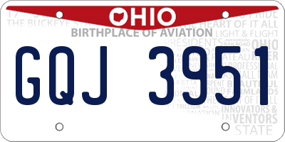 OH license plate GQJ3951