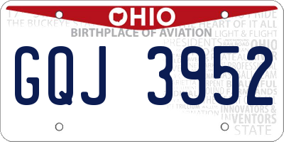 OH license plate GQJ3952