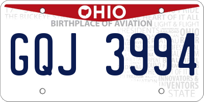 OH license plate GQJ3994