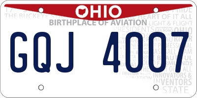 OH license plate GQJ4007