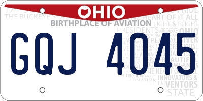 OH license plate GQJ4045