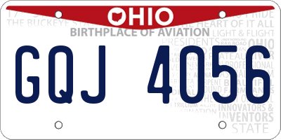 OH license plate GQJ4056