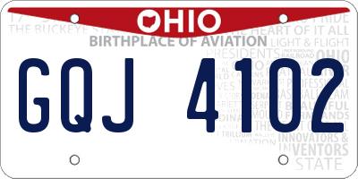 OH license plate GQJ4102