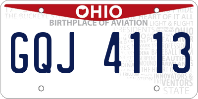 OH license plate GQJ4113