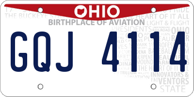 OH license plate GQJ4114