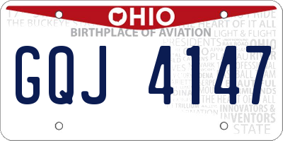 OH license plate GQJ4147