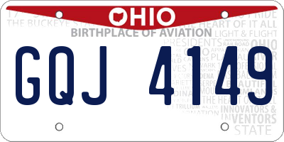 OH license plate GQJ4149