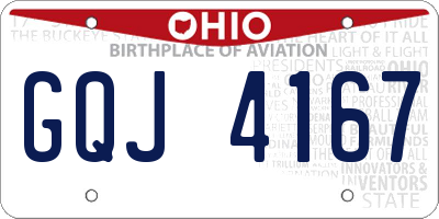 OH license plate GQJ4167