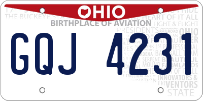 OH license plate GQJ4231