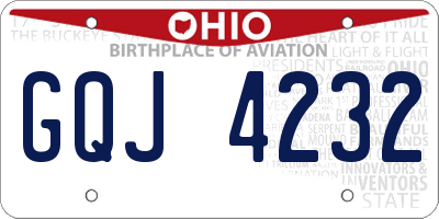 OH license plate GQJ4232