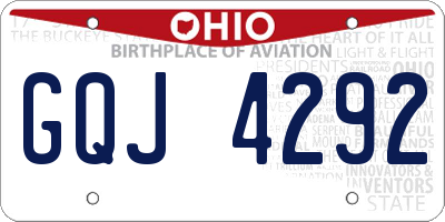OH license plate GQJ4292