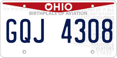 OH license plate GQJ4308