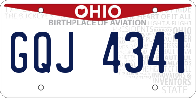 OH license plate GQJ4341