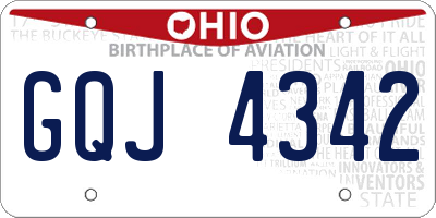 OH license plate GQJ4342