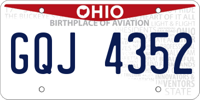 OH license plate GQJ4352