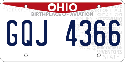 OH license plate GQJ4366