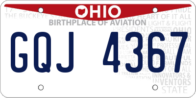 OH license plate GQJ4367