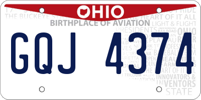 OH license plate GQJ4374