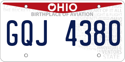 OH license plate GQJ4380