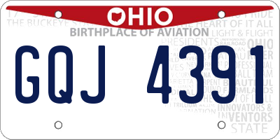 OH license plate GQJ4391