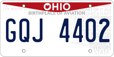 OH license plate GQJ4402