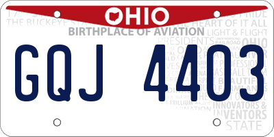 OH license plate GQJ4403