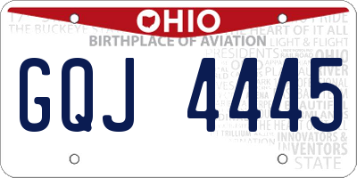OH license plate GQJ4445