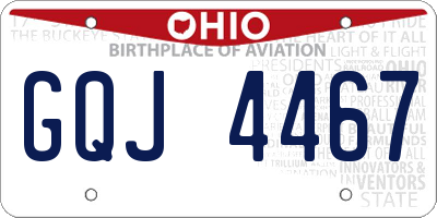 OH license plate GQJ4467