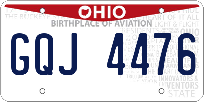 OH license plate GQJ4476