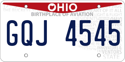 OH license plate GQJ4545