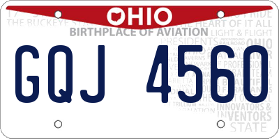 OH license plate GQJ4560