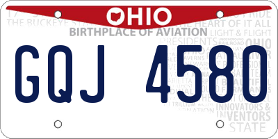 OH license plate GQJ4580