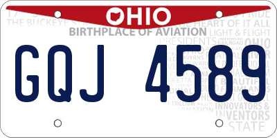 OH license plate GQJ4589