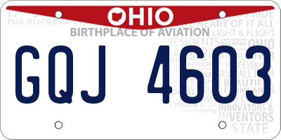 OH license plate GQJ4603