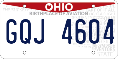 OH license plate GQJ4604