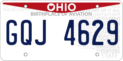 OH license plate GQJ4629