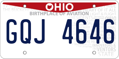 OH license plate GQJ4646