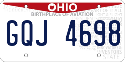 OH license plate GQJ4698