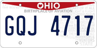 OH license plate GQJ4717