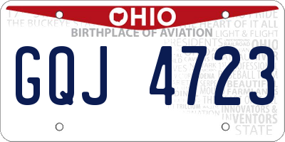 OH license plate GQJ4723