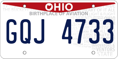 OH license plate GQJ4733