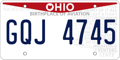 OH license plate GQJ4745