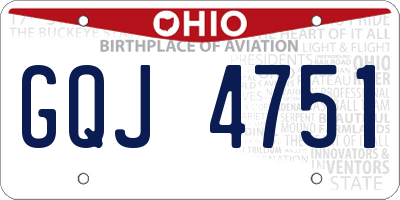 OH license plate GQJ4751